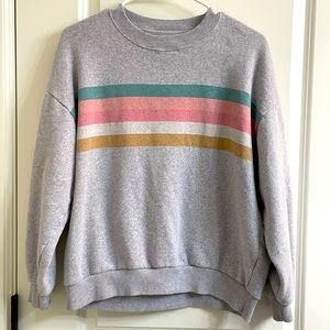 American Eagle Grey with Stripes Hoodie